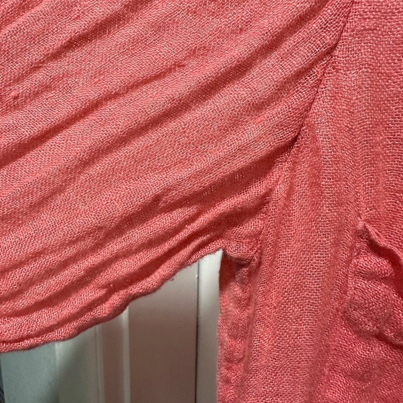 Eileen Fisher 100% Linen Coral Button Front Blouse Top Size M - Picture 4 of 6